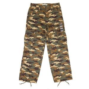 LEVIS 94 Baggy Cargo Straight Leg Military Parachute Pant Green Camo Army 27x30